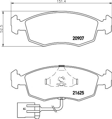 HELLA PAGID 8db355007741 -  Комплект тормозных колодок, дисковый тормоз